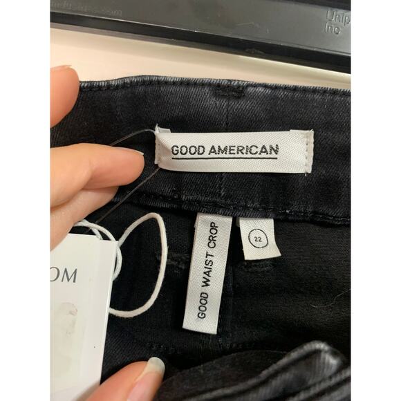 Good American good waist crop‎ black113 plus size 22  NWT $175 - Picture 5 of 7